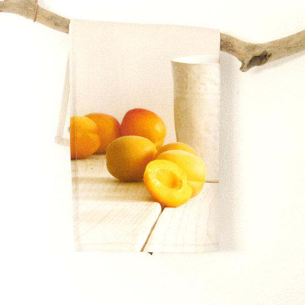 Geschirrtuch Halbleinen ▸ "Aprikosen" 1